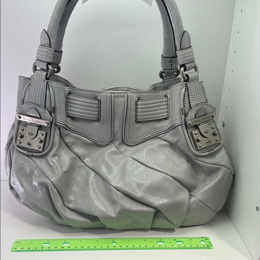 Juicy Couture Light Gray Patent Leather Shoulder Bag - Picture 12 of 15